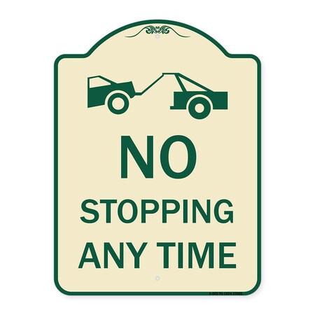 Signmission No Stopping Anytime W/ Tow Away Graphic Heavy-Gauge Aluminum Sign, 24" x 18", TG-1824-23581 A-DES-TG-1824-23581